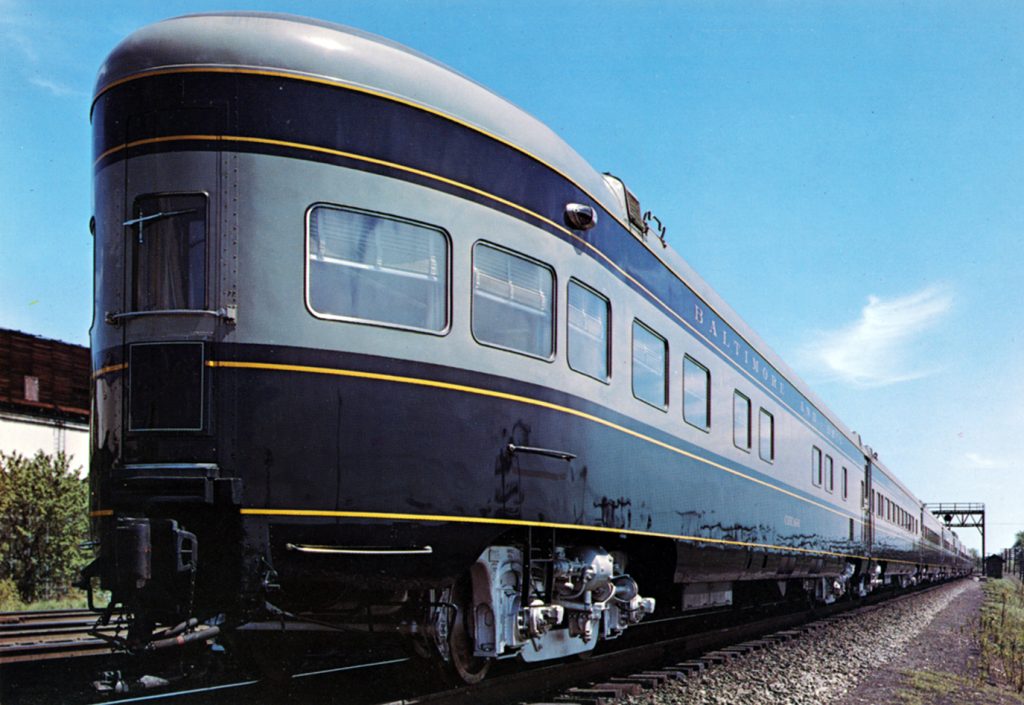 Side view of the restored luxury observation tavern car B&O No. 3316