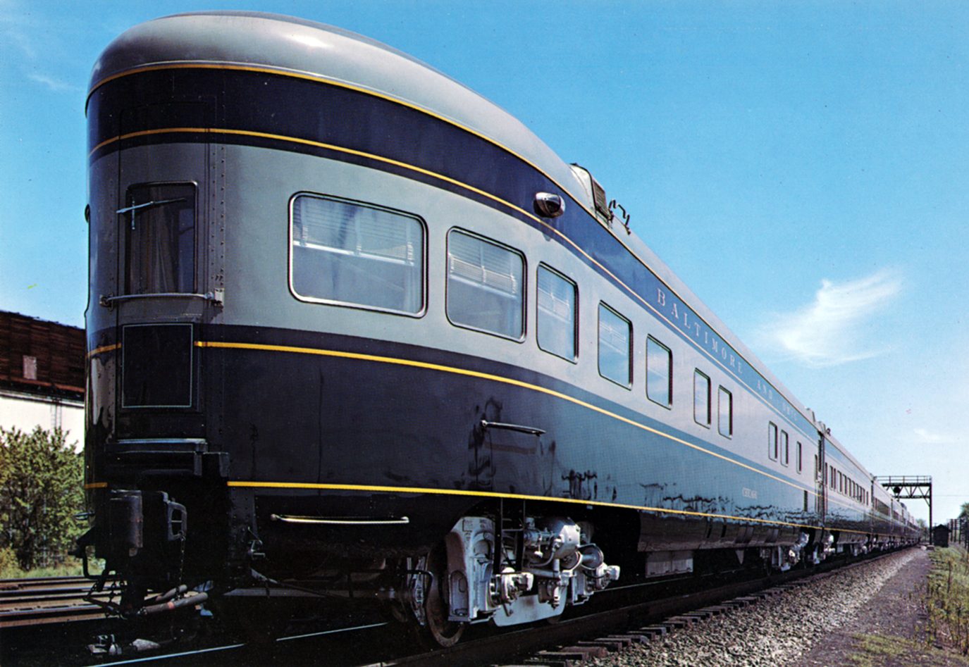 Side view of the restored luxury observation tavern car B&O No. 3316